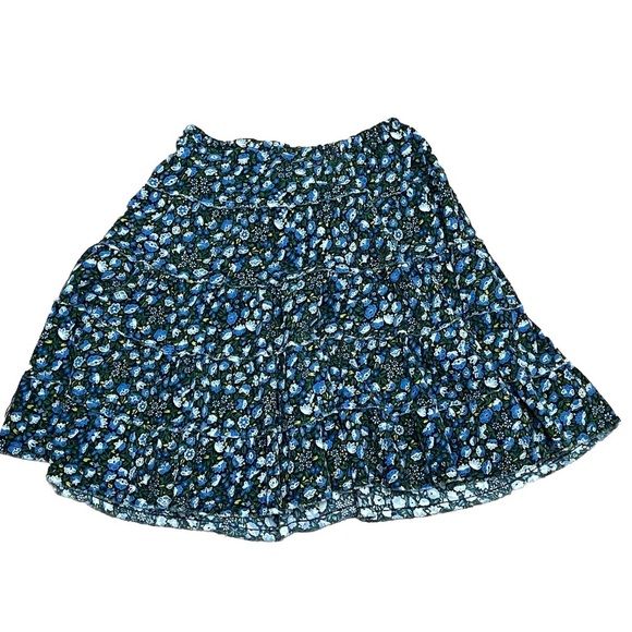 Vintage L.L. Bean Floral Y2k Retro Teired Mini Skirt Corduroy 12 Hippie Outdoor - Picture 3 of 7